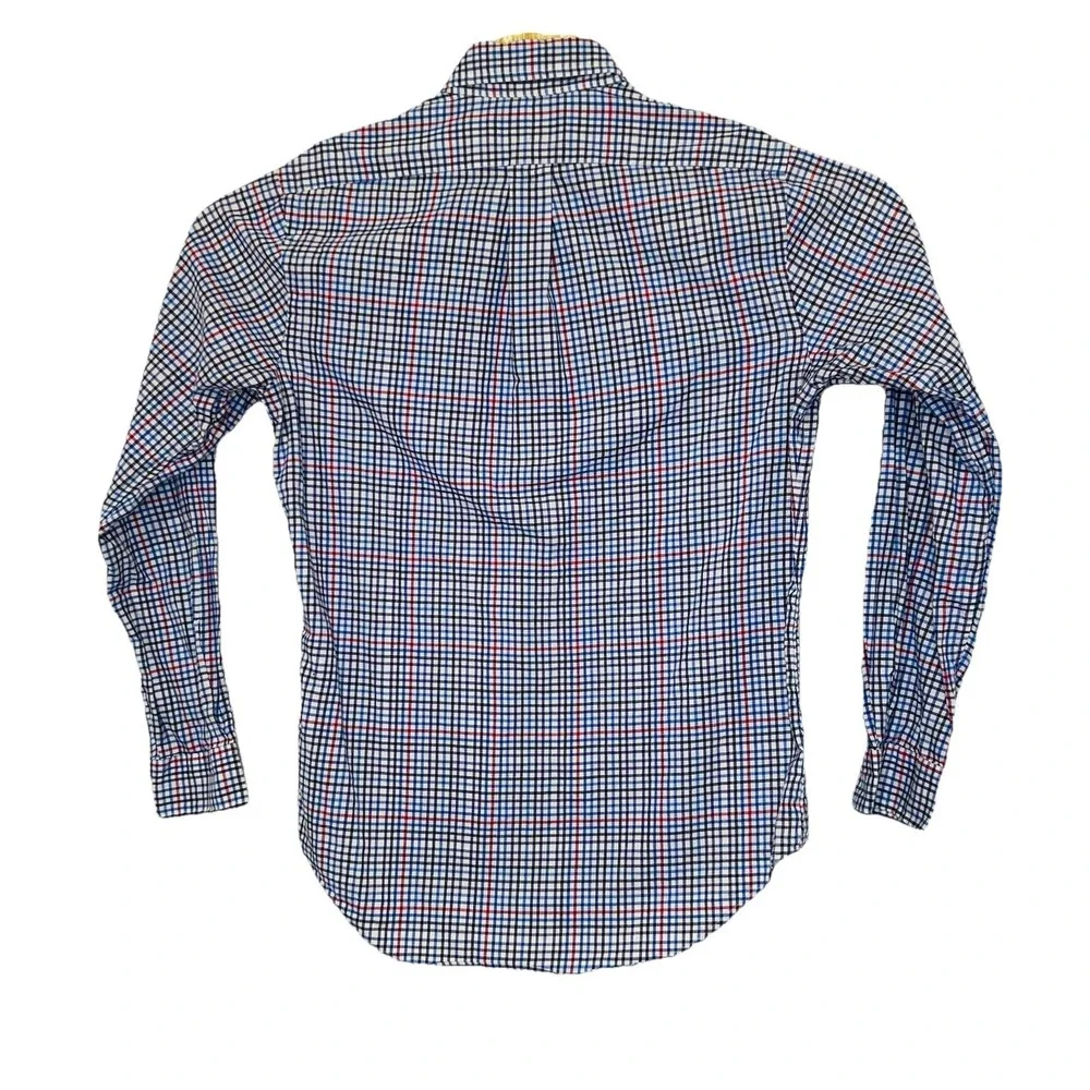 Polo Ralph Lauren Mens Size S Cotton Gingham Check Black/ Blue/ Red Dress Shirt